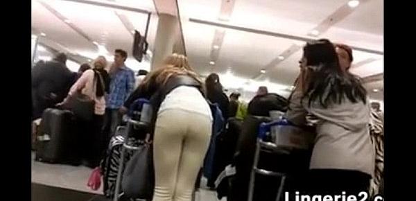  Teen With A Great Ass Waiting At An Airport